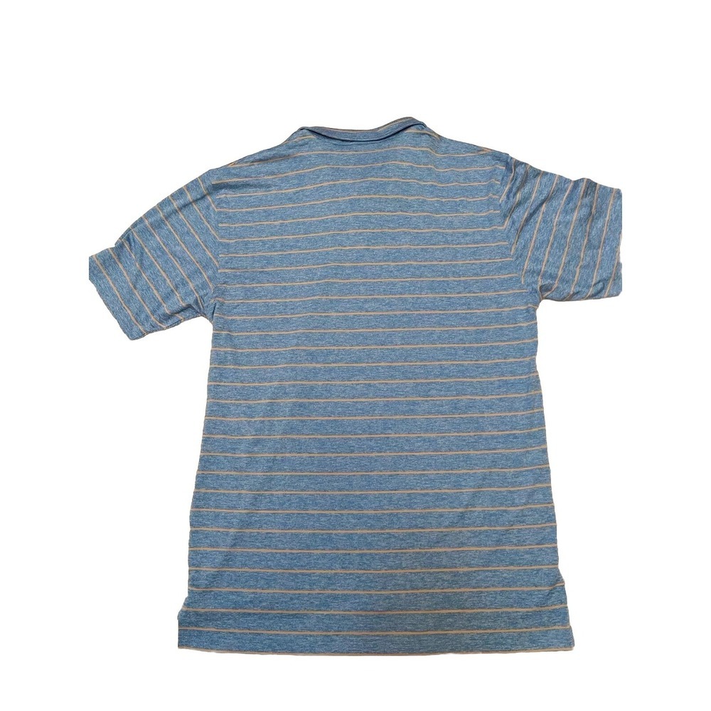 Dunning Golf Polo Shirt Men's Size XXL Blue Orange Striped Stretch Performance - Picture 2 of 3